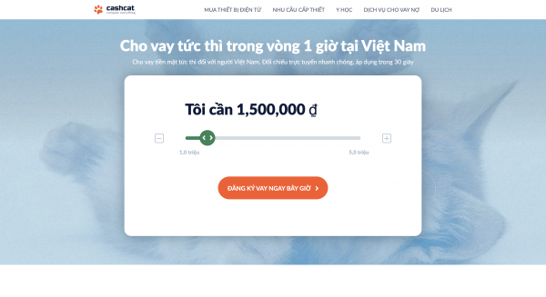 CashCat – Vay siêu tốc lên đến 5.000.000 VND