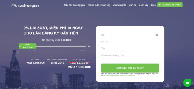 Cashwagon – Vay siêu tốc lên đến 10.000.000 VND