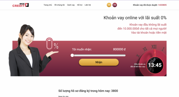 Creditnice – Vay siêu tốc lên đến 100.000.000 VND