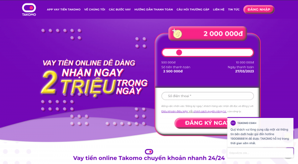 Takomo - vay tới 10.000.000 ₫