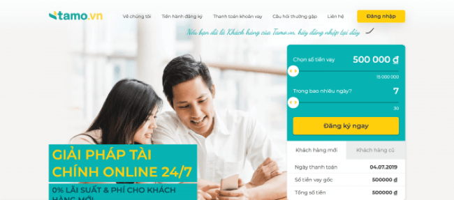 Tamo – Vay siêu tốc lên đến 15.000.000 VND